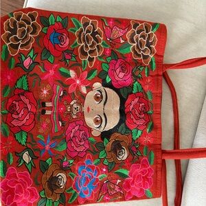 Colorful Embroidered Tote Bag